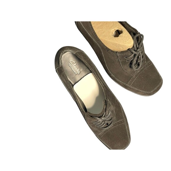 Women's Clarks Bendables Black Suede Oxford Lace-Up Pumps Shoes 80892 - 7 - Picture 12 of 12
